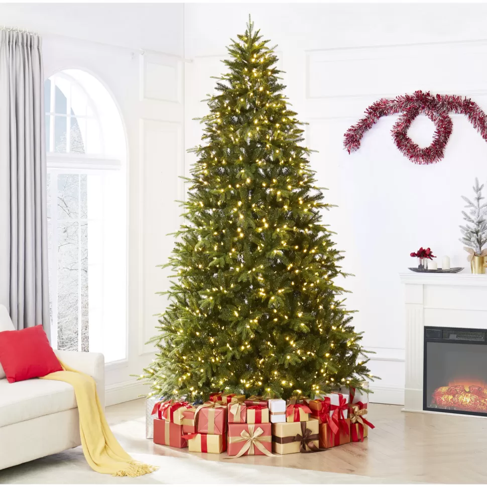 Best Sale The Holiday Aisle Traditional Artificial Fir Christmas Tree With Lights, Green