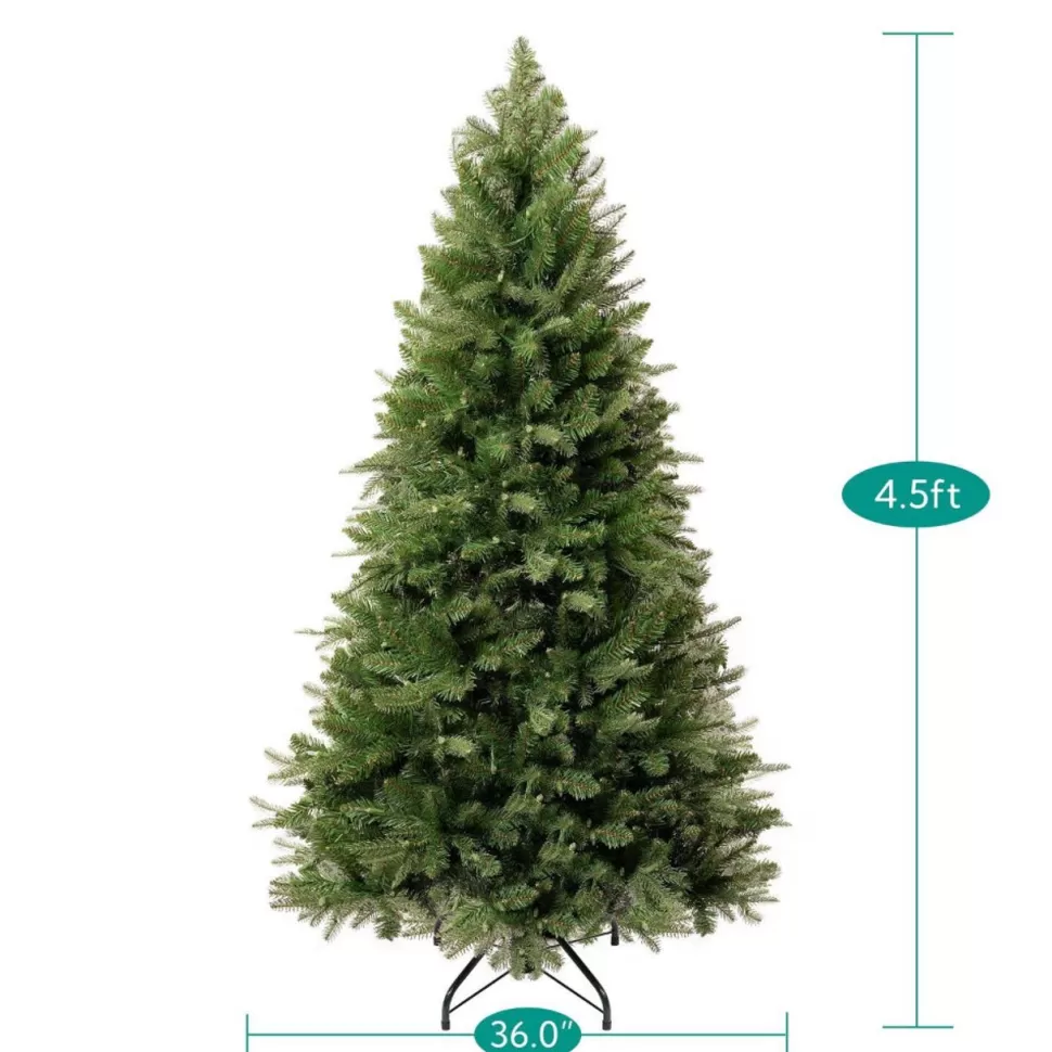 Clearance The Holiday Aisle Traditional Prelit Artificial Christmas Tree With Warm Lights And Metal Stand, Wide Realistic Tree