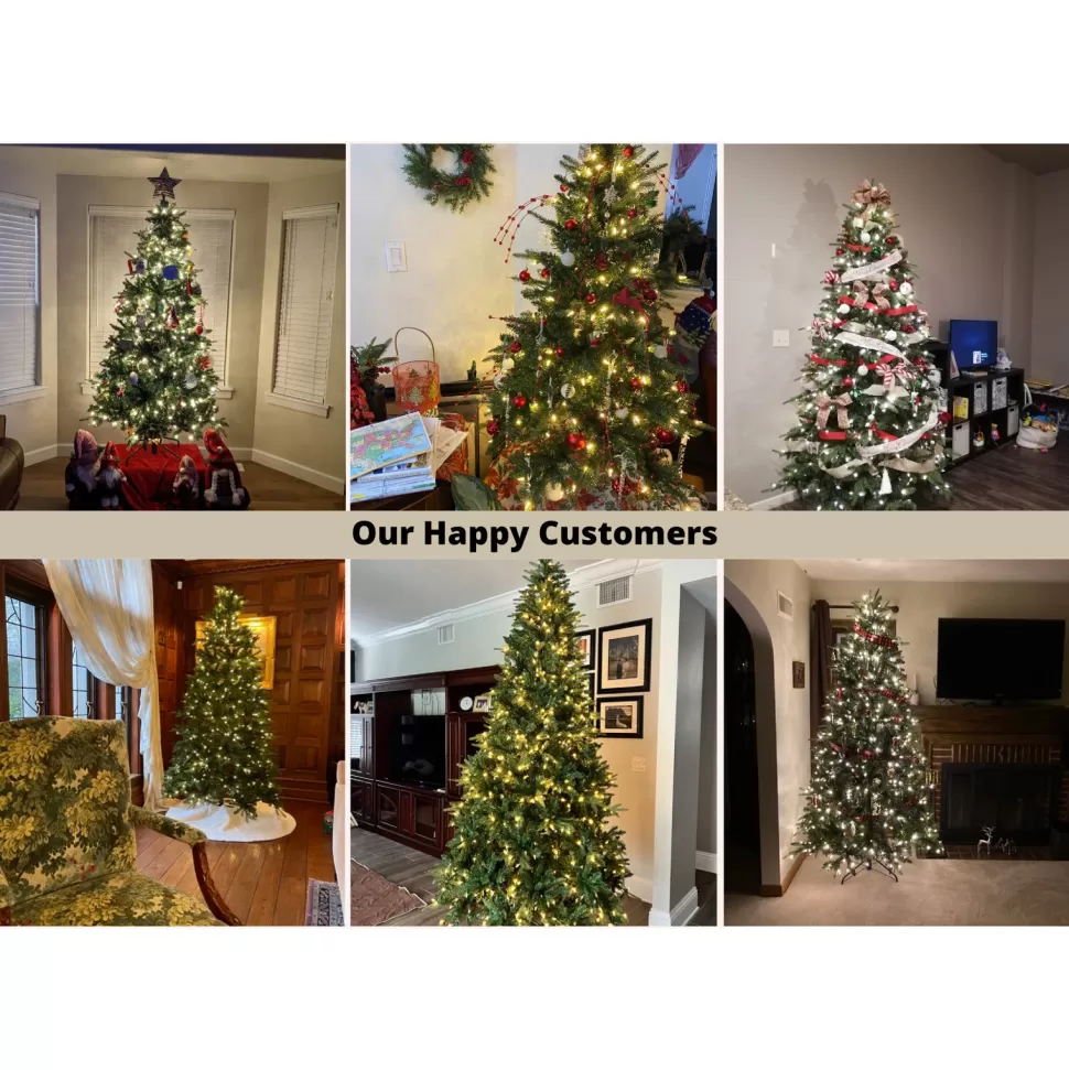 Clearance The Holiday Aisle Traditional Prelit Artificial Christmas Tree With Warm Lights And Metal Stand, Wide Realistic Tree