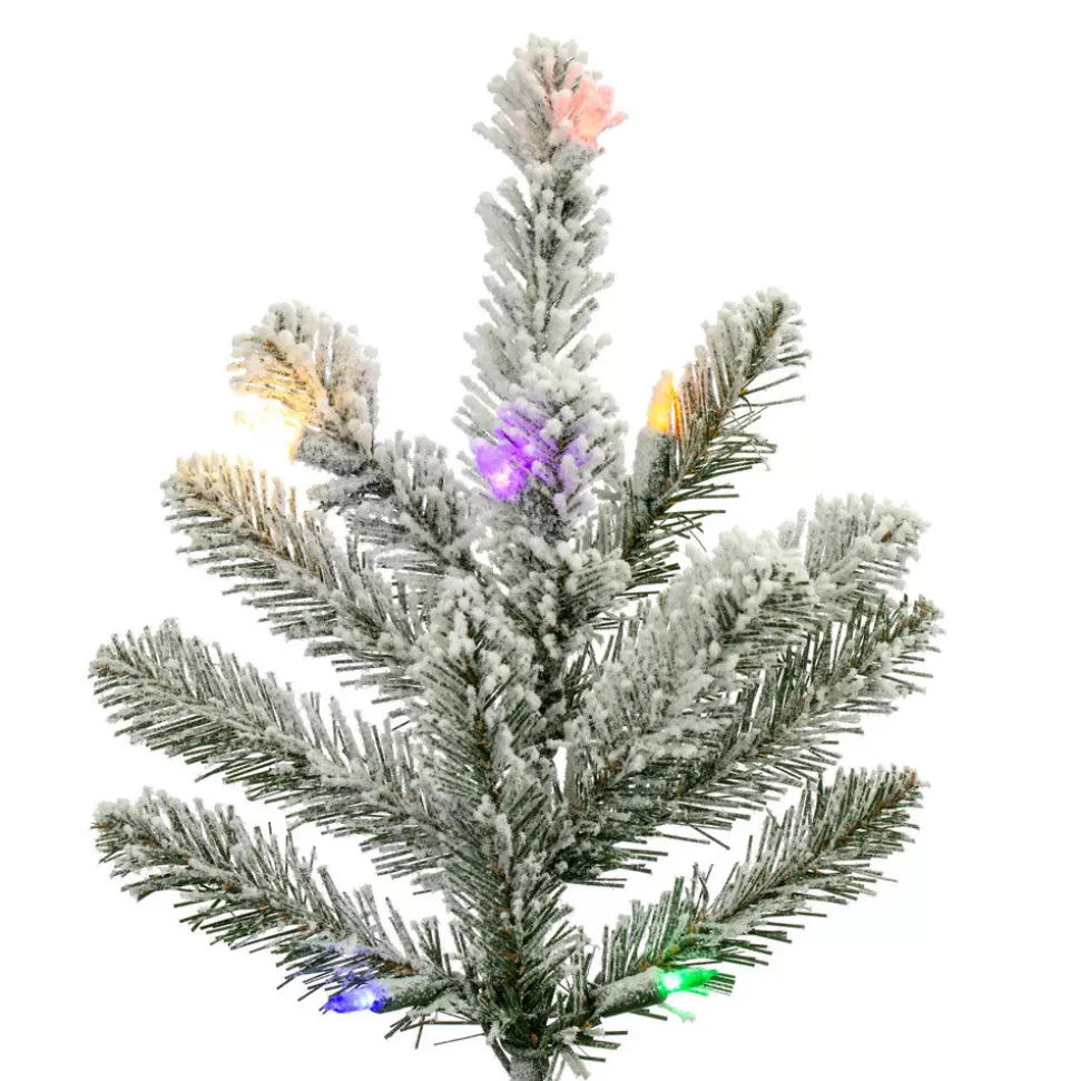 Sale Vickerman 12' X 74" Flocked Bavarian Pine Artificial Tree, Dura-Lit® Multi-Colored Mini Lights