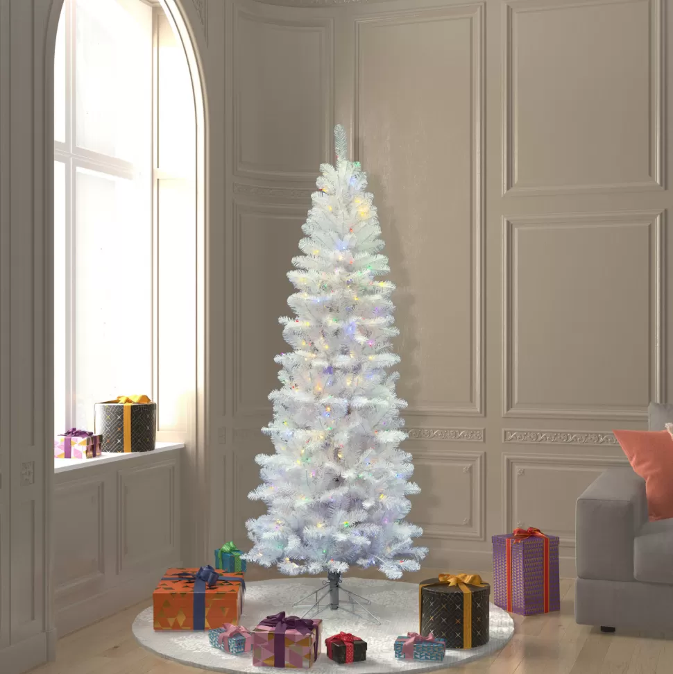 Online Vickerman White Pine Artificial Christmas Tree With Multi-Colored Mini Lights