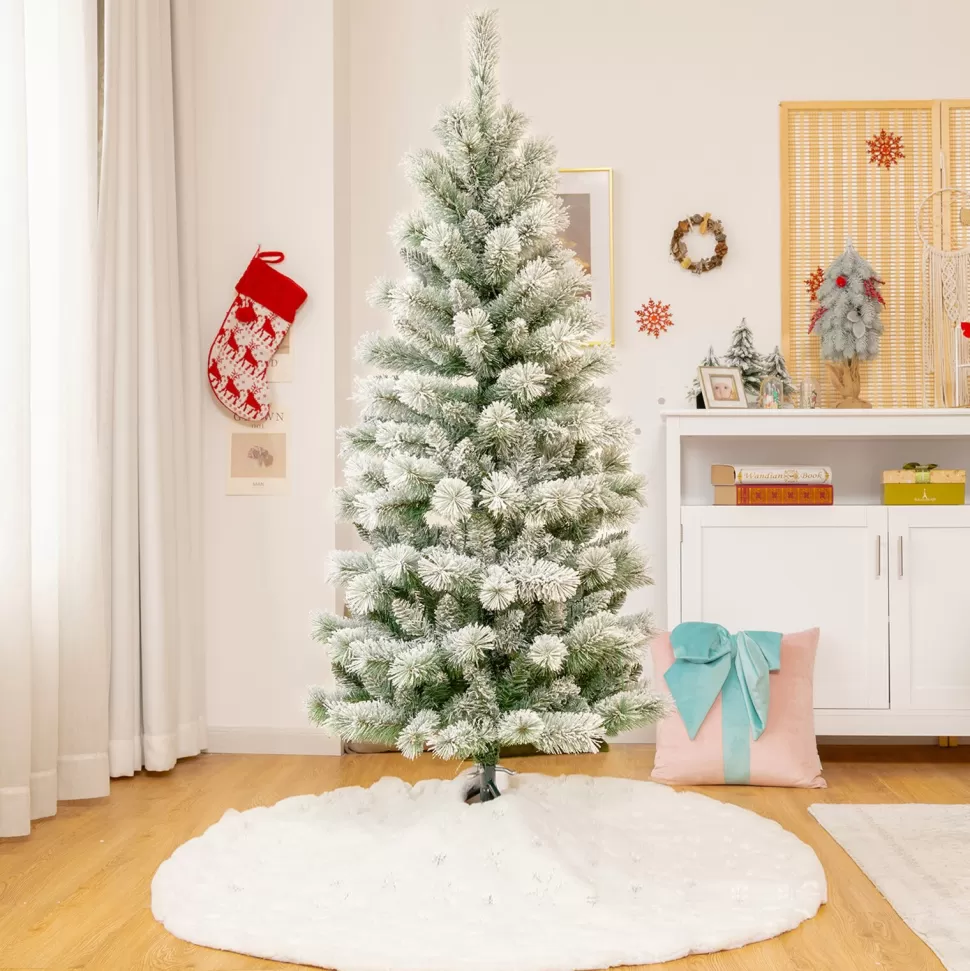 Best Andover Mills White Realistic Flocked/Frosted Christmas Tree With Led Light