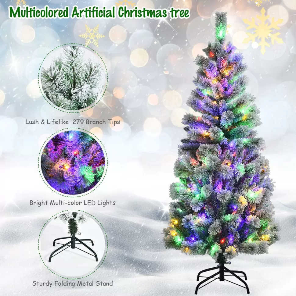 Best Andover Mills White Realistic Flocked/Frosted Christmas Tree With Led Light