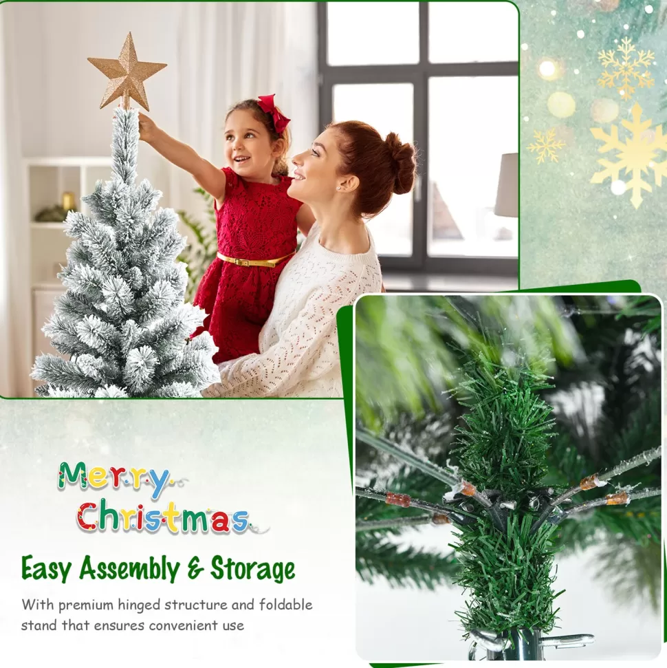 Best Andover Mills White Realistic Flocked/Frosted Christmas Tree With Led Light