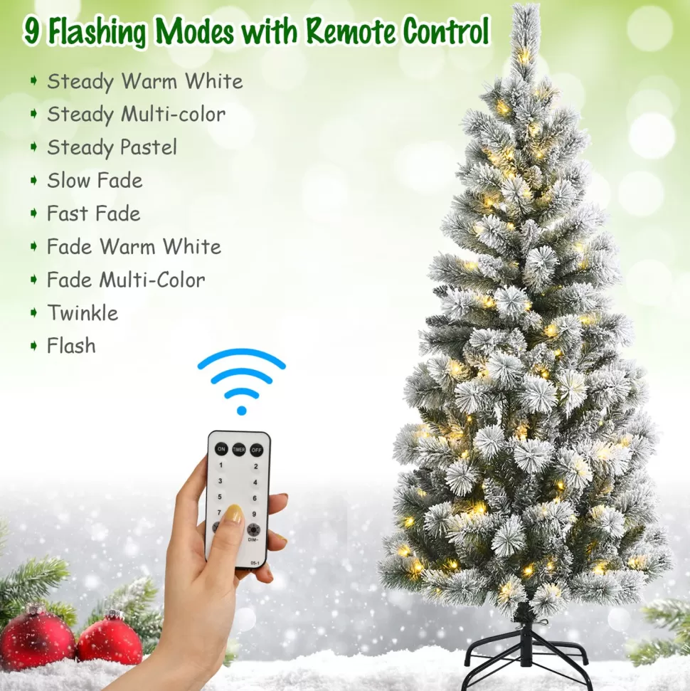 Best Andover Mills White Realistic Flocked/Frosted Christmas Tree With Led Light