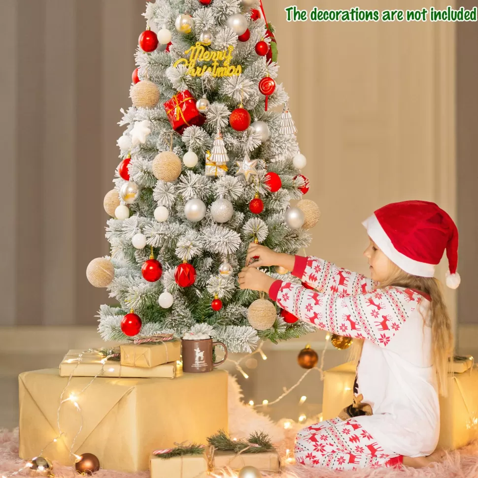 Best Andover Mills White Realistic Flocked/Frosted Christmas Tree With Led Light
