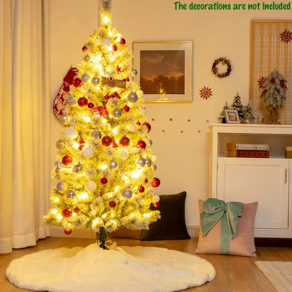 Best Andover Mills White Realistic Flocked/Frosted Christmas Tree With Led Light