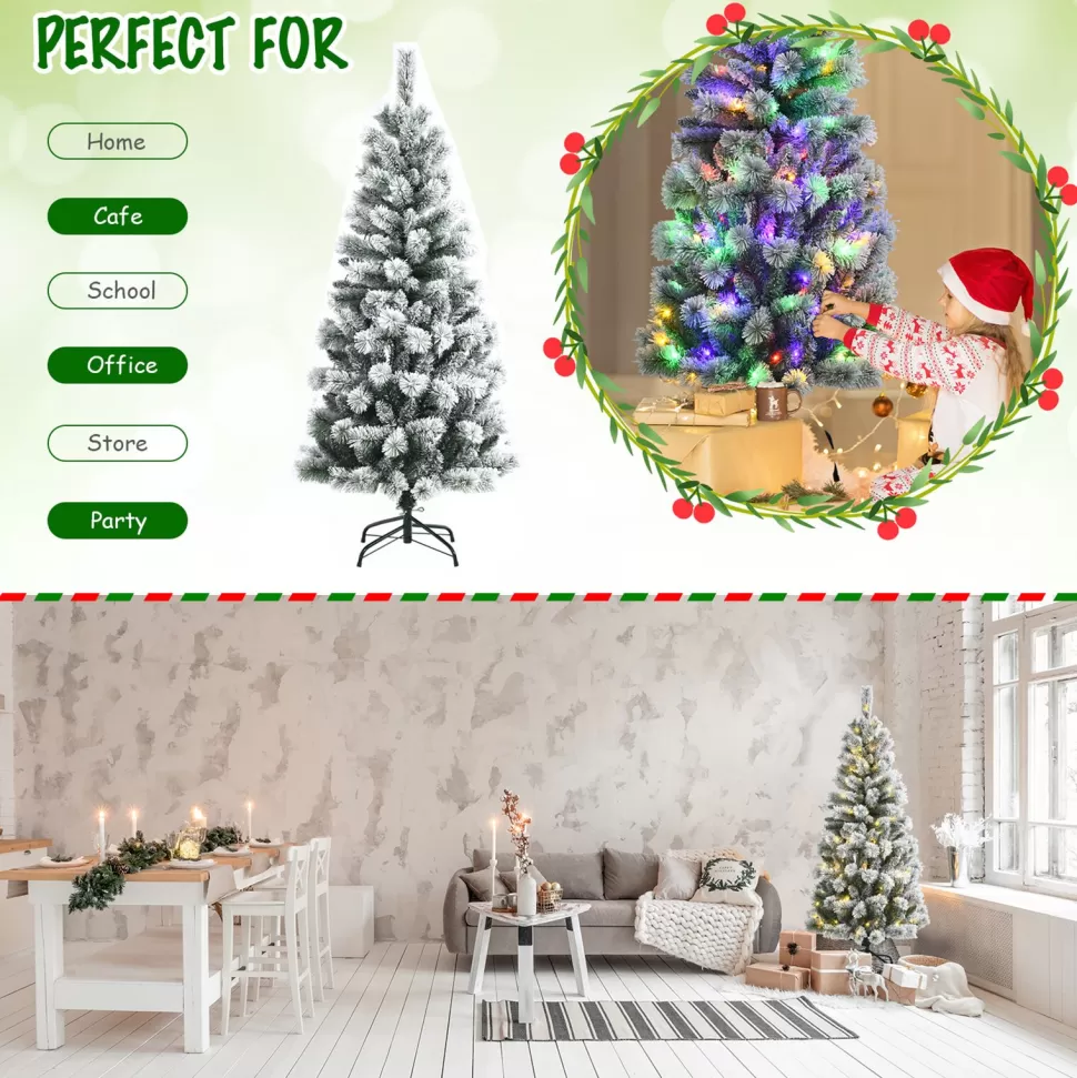 Best Andover Mills White Realistic Flocked/Frosted Christmas Tree With Led Light