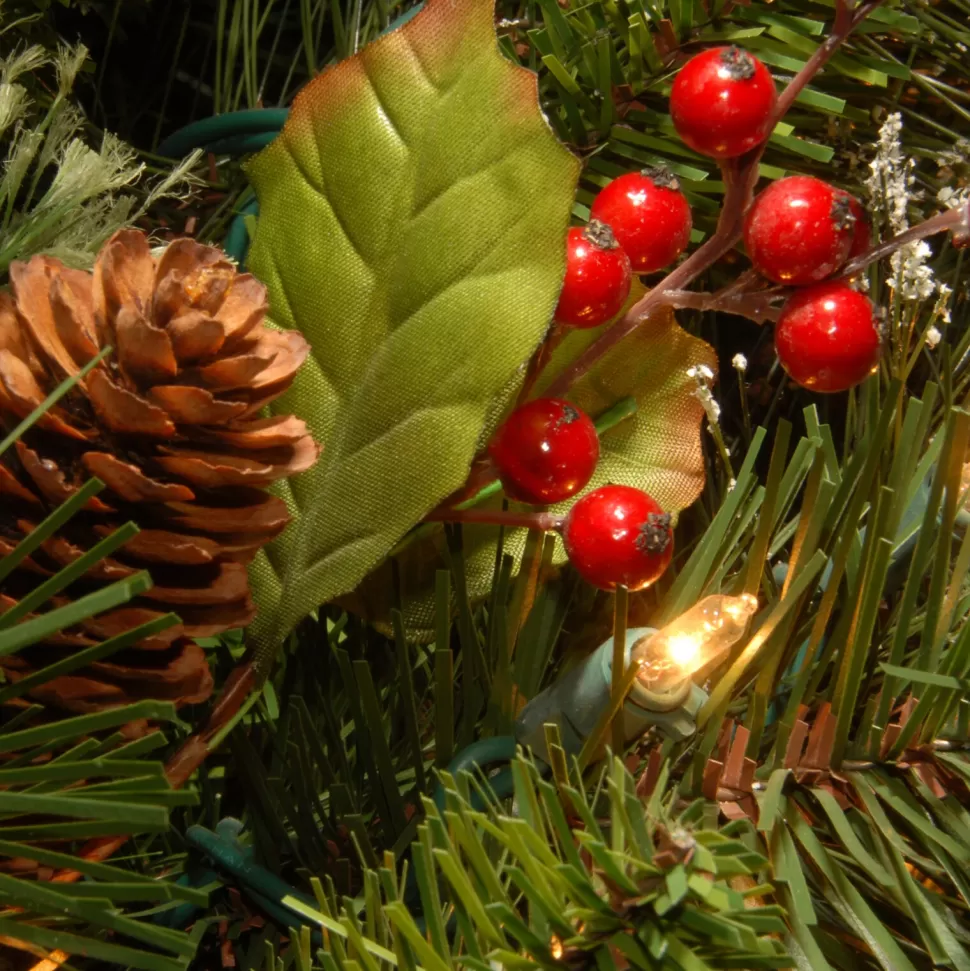 Flash Sale The Holiday Aisle Wintry Pine 7' Slender Green Flocked/Frosted Christmas Tree With 300 Lights